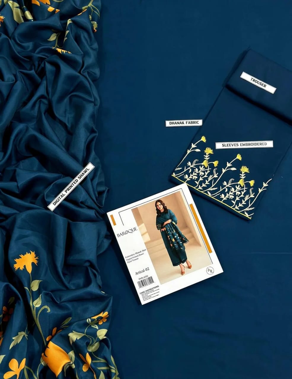 3 Pcs Women Unstiched Embroidered Suit