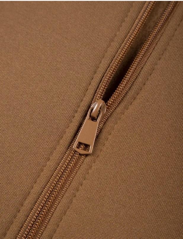 2 Pcs Mens Fleece Plain Zipper Track Suit